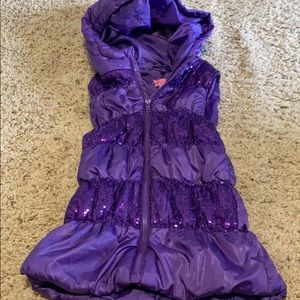 Girls puffer sequin vest heart and soul